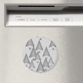 Moderne metallische kerstbomen - zilvergrijs magneet (Insitu (Vaatwasser))