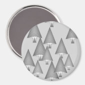 Moderne metallische kerstbomen - zilvergrijs magneet (Voorkant / Achterkant)