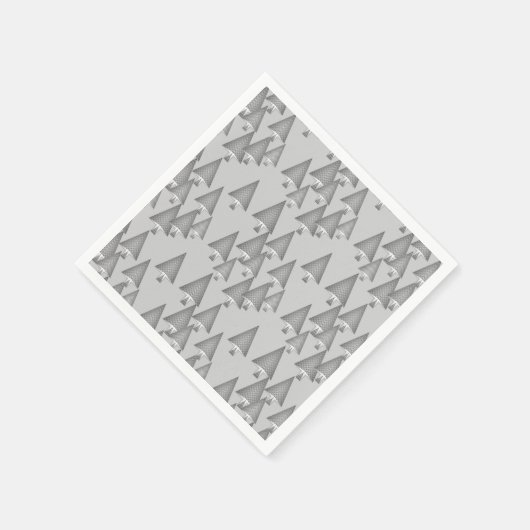 Moderne metallische kerstbomen - zilvergrijs servet (Hoek)