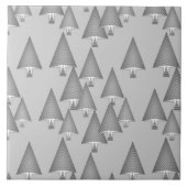 Moderne metallische kerstbomen - zilvergrijs tegeltje (Voorkant)