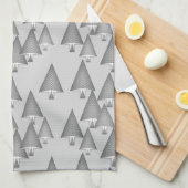 Moderne metallische kerstbomen - zilvergrijs theedoek (Quarter Fold)