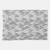 Moderne metallische kerstbomen - zilvergrijs theedoek (Horizontaal)