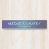 Moderne metallische marineblauw Naam Functielijn D Deurbordje (Voorkant)