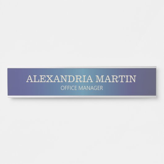 Moderne metallische marineblauw Naam Functielijn D Deurbordje (Voorkant)