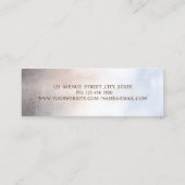 Moderne metallische penseellijn, schuine streep mini visitekaartje (Achterkant)