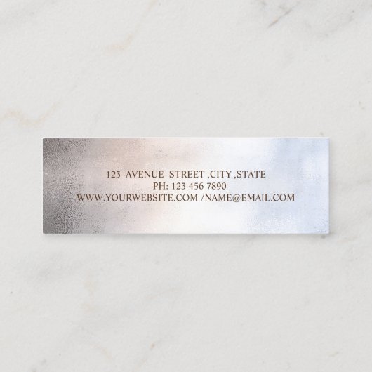 Moderne metallische penseellijn, schuine streep mini visitekaartje (Achterkant)