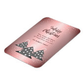 Moderne metallische roze kerstboom magneet (Linkerzijde)