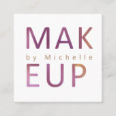 Moderne metallische typografie Makeup Artist Vierkante Visitekaartje (Voorkant)