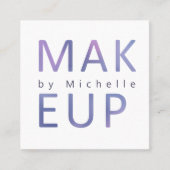 Moderne metallische typografie Makeup Artist Vierkante Visitekaartje (Voorkant)