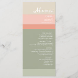 Moderne Metro Peach Coral Sage Menu