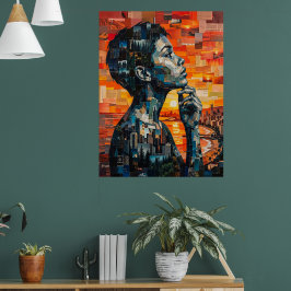 Moderne Metropolitane Soul Mixed Media Portret Poster