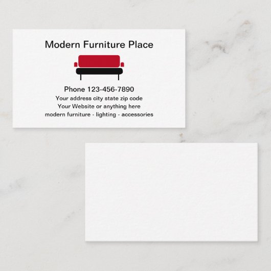 Moderne meubelthema visitekaartje (Voorkant / Achterkant)