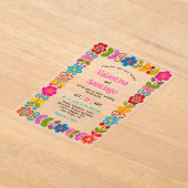 Moderne Mexicaanse acryl bruiloft uitnodiging (Laagn)