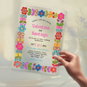 Moderne Mexicaanse acryl bruiloft uitnodiging