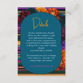 Moderne Mexicaanse bloemen bruiloft details Informatiekaartje (Voorkant)