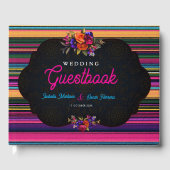 Moderne Mexicaanse bloemen bruiloft Gastenboek (Voorkant)
