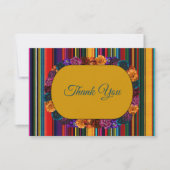 Moderne Mexicaanse bloemen bruiloft geel Bedankkaart (Voorkant)