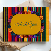 Moderne Mexicaanse bloemen bruiloft geel Bedankkaart