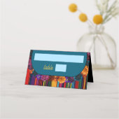 Moderne Mexicaanse bloemen bruiloft Plaatskaartje (Voorkant)