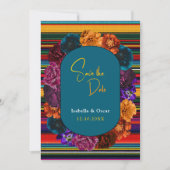 Moderne Mexicaanse bloemen bruiloft Save The Date (Voorkant)