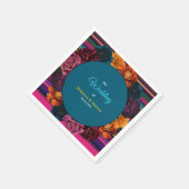 Moderne Mexicaanse bloemen bruiloft Servet (Hoek)