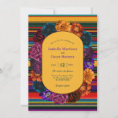 Moderne Mexicaanse bloemen bruiloft uitnodiging (Voorkant)