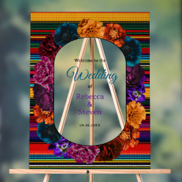 Moderne Mexicaanse bloemen bruiloft welkom Acryl Bord