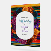 Moderne Mexicaanse bloemen bruiloft welkom Acryl Bord (Hoek)