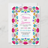 Moderne Mexicaanse bloemenbruiloft Uitnodiging (Voorkant)