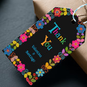 Moderne Mexicaanse bloemrijke bruiloft Cadeaulabel