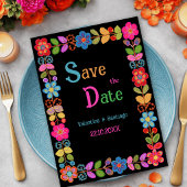Moderne Mexicaanse bloemrijke bruiloft Save The Date