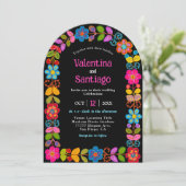 Moderne Mexicaanse boog bruiloft uitnodiging (Staand voorkant)