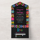 Moderne Mexicaanse bruiloft All In One Uitnodiging (Binnen)