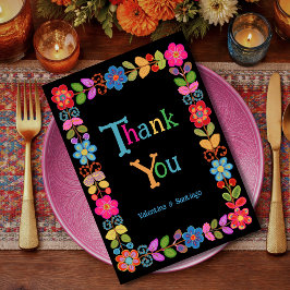 Moderne Mexicaanse bruiloft Bedankkaart