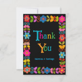 Moderne Mexicaanse bruiloft Bedankkaart (Voorkant)