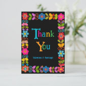 Moderne Mexicaanse bruiloft Bedankkaart (Staand voorkant)