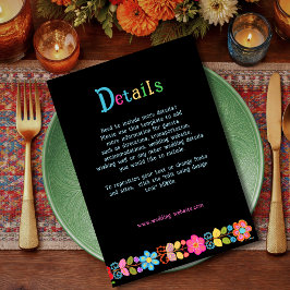 Moderne Mexicaanse bruiloft Details behuizingskaar Informatiekaartje