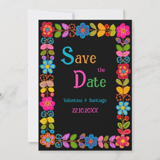 Moderne Mexicaanse bruiloft Save The Date (Voorkant)
