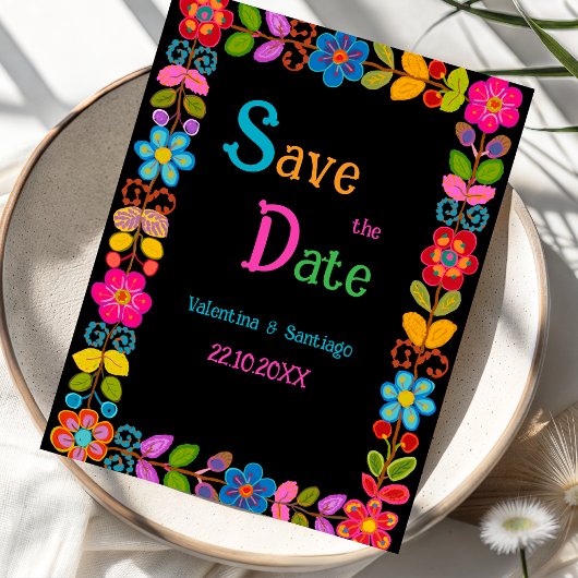 Moderne Mexicaanse bruiloft Save The Date