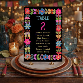 Moderne Mexicaanse bruiloft zitplaatsen Kaart