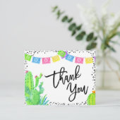 Moderne Mexicaanse Fiesta Bruiloft Feest Tafelklee Bedankkaart (Staand voorkant)