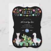 Moderne Mexicaanse Fiesta Lama Folk Bloemen ELKE G Kaart (Voorkant)