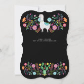 Moderne Mexicaanse Fiesta Lama Folk Bloemen ELKE G Kaart (Achterkant)