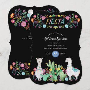 Moderne Mexicaanse Fiesta Lama Folk Bloemen ELKE G Kaart