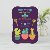 Moderne Mexicaanse FIESTA-uitnodigingen NACHO-GEMI Kaart (Staand voorkant)