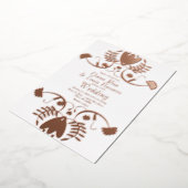 Moderne Mexicaanse Folk Floral Wedding geperst Folie Uitnodiging (Gedraaid)