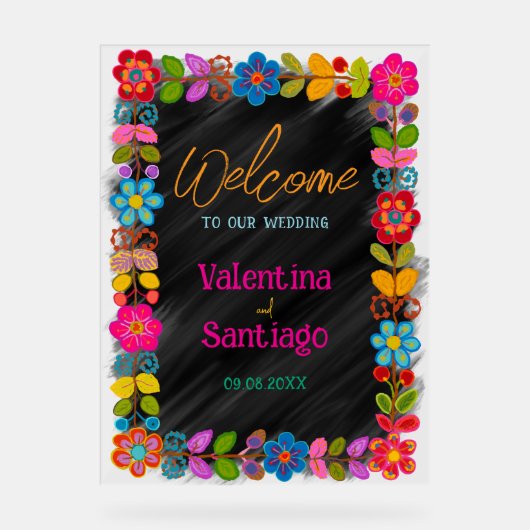 Moderne Mexicaanse huwelijksontvangst Acryl Bord (Voorkant)