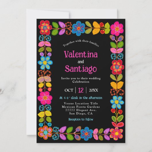 Moderne Mexicaanse huwelijksuitnodiging Kaart (Voorkant)