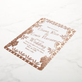 Moderne Mexicaanse papel Picado Gold Weddenschap g Folie Uitnodiging (Gedraaid)