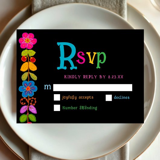 Moderne Mexicaanse RSVP bruiloft reactie kaart